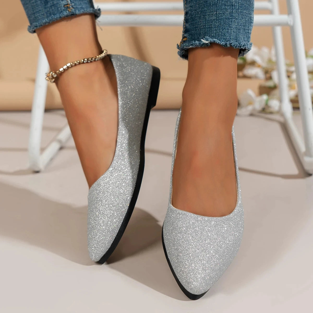 New Arrival 2024 Women Pointed Toe Beautiful and Fashion Summer Shoes Flat Ballerina Comfortable Casual Women Shoes